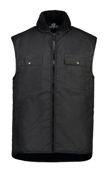 Picture of FAR SOUTH WAIKAKA OILSKIN SLEEVELESS VEST BLACK
